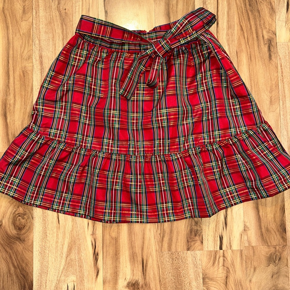 Alya Red Plaid A-Line Skirt